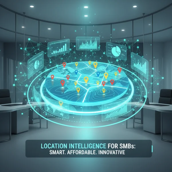 Affordable location intelligence solutions for small and medium businesses visualized through data-driven insights and innovative tools.